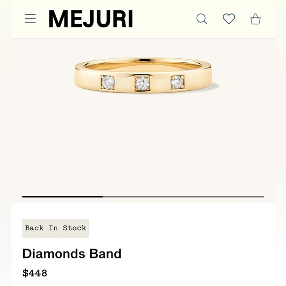 Mejuri 3 Stone 14k Gold Band